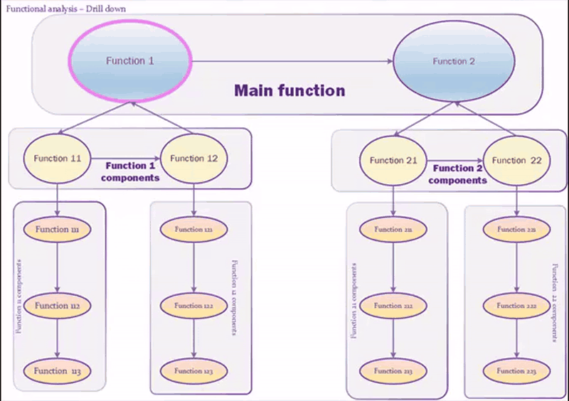 Animated functional analysis diagram